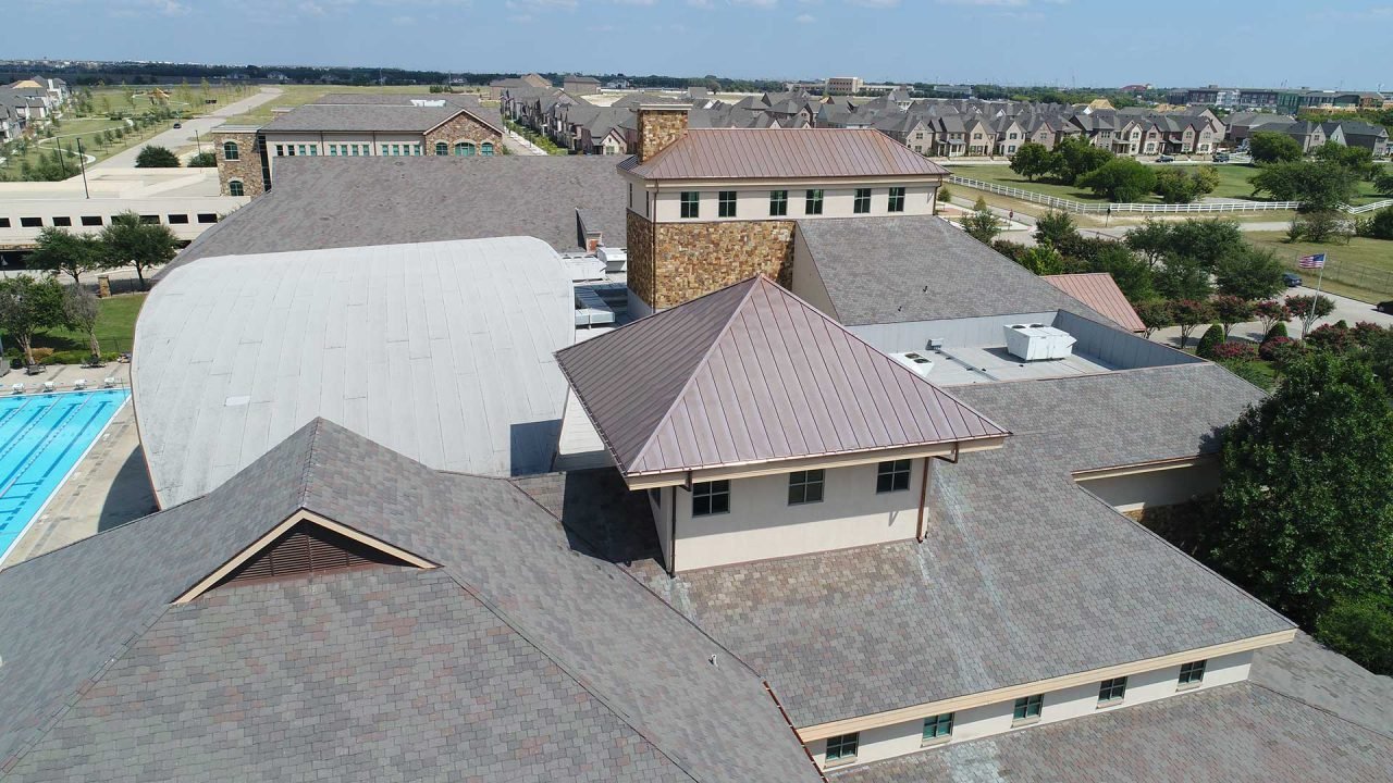 Elevated Roofing in Frisco, TX - Fitness Center Overhead View