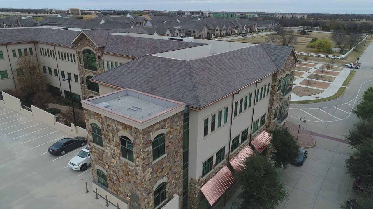 Elevated Roofing in Frisco, TX - Town Square Additional - Side View